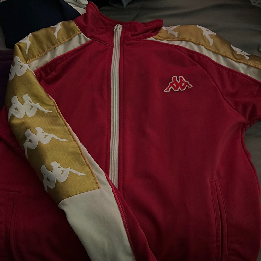 Kappa pink and gold track zip up.